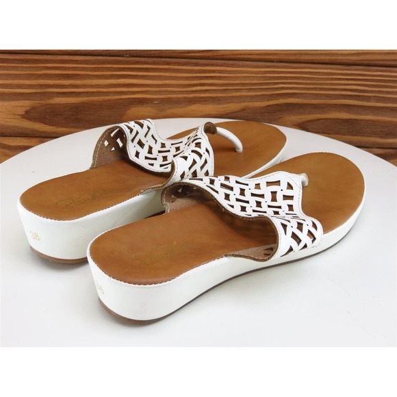 RAW Hide Size 38 Sandal Flip Flop White‎ Synthetic Women M - Picture 6 of 10